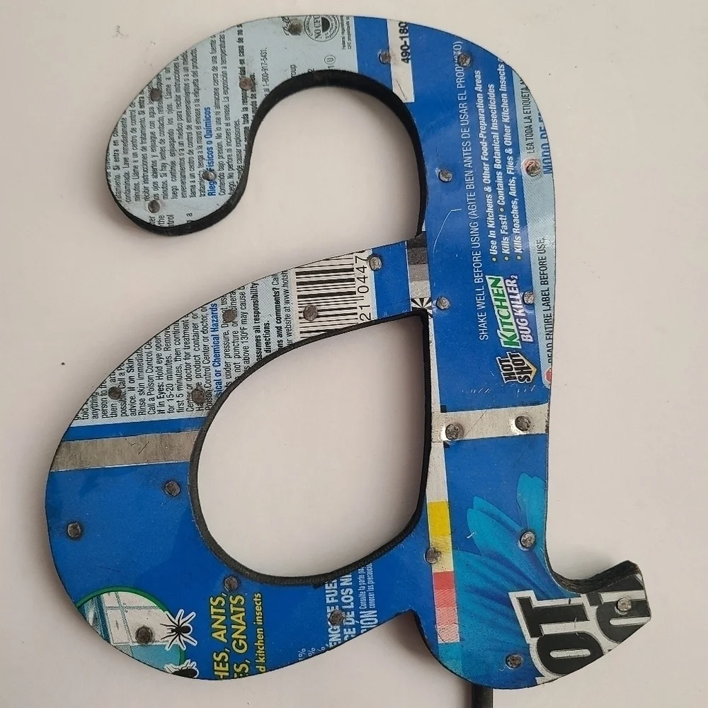 Upcycled Letter a wall hook hanging wall decor blue Decorative 